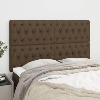 vidaXL Testiera 4 pz Marrone Scuro 80 x 7 x 78/88 cm in Tessuto - Vidaxl
