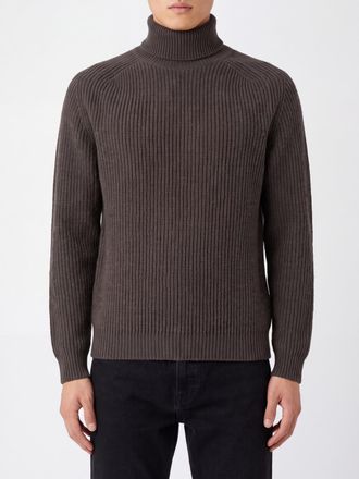 Cruna Long-Sleeved Pure Wool Turtleneck Jumper with Ribbed Trims