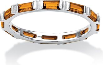 Palm Beach Jewelry Birthstone.925 Sterling Silver Eternity Band