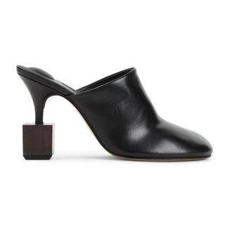 Jacquemus Zwarte Leren Pantoffels Verhoog Stijl - Dames - Muiltjes - Zwart - 36 EU - Leer - Schoenen