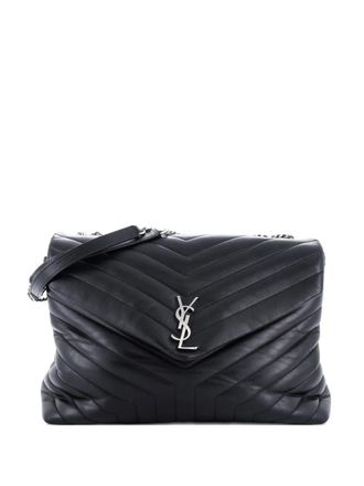 Saint Laurent Loulou Matelasse Chevron Leather Large shoulder bag - Nero