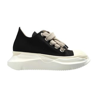 Rick Owens Schoenen, Heren, Zwart, 41 1/2 EU, Katoen, Jumbolace Abstract Low Sneaks