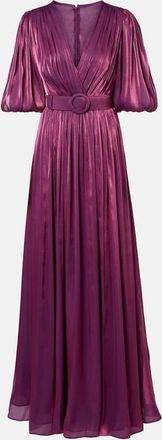 Costarellos Abito lungo Brennie in georgette con cintura