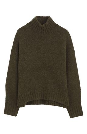 Madewell Chunky Alpaca Blend Turtleneck Sweater in Midnight Olive at Nordstrom, Size Xx-Small