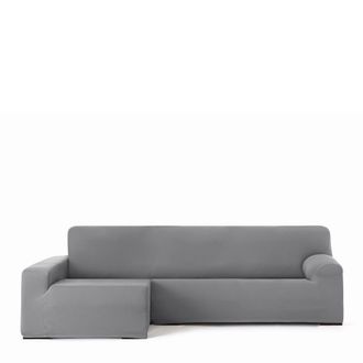 Eysa Funda de sof&aacute; chaise longue biel&aacute;stica izquierda gris 250 - 310 cm
