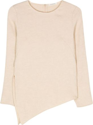 By Malene Birger textured asymmetric top - women - Viscose - 38 - Neutrals