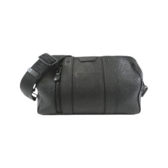 Louis Vuitton Pre-owned Monogram Shadow City Keepall Calf Boston Bag - Heren - Pre-owned - Zwart - Maat: ONE Size Leer
