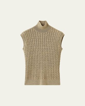 Loro Piana Bihar Turtleneck Sleeveless Cashmere Sweater