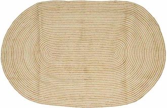 vidaXL Rug Natural and White 152 x 245 cm Jute vidaXL