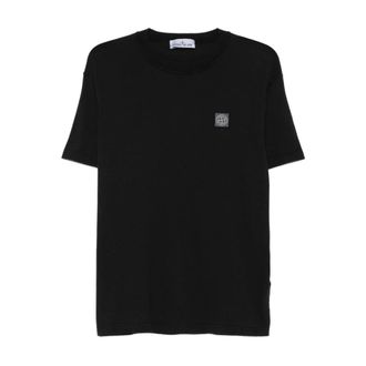 Stone Island T-Shirts, male, Black, Size: XL Stone Island T-shirts and Polos Black