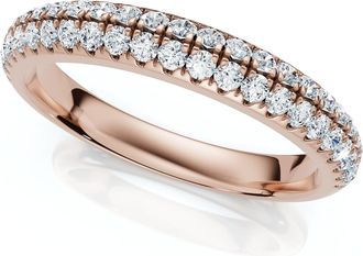 Pompeii3 1/4Ct Micro Pave Diamond Wedding Ring 1/2 Eternity Band 14k Gold Lab Grown