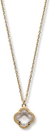 Argento Vivo Cubic Zirconia Quatrefoil Pendant Necklace in Gold at Nordstrom Rack