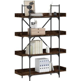 vidaXL Vidaxl - Bookcase 4-Tier Smoked Oak 100x33x145.5 cm Engineered Wood