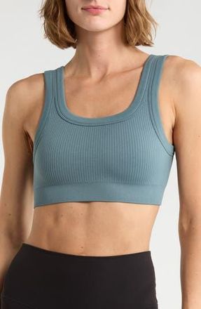 Zella Seamless Square Neck Bra in Blue Goblin at Nordstrom Rack, Size Medium