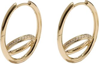 Otiumberg Spiralis Pav&eacute; 14kt Gold Vermeil Hoop Earrings - One Size