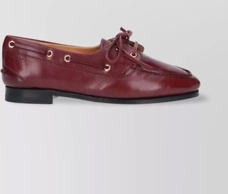 Bally eyelet leather loafers round toe