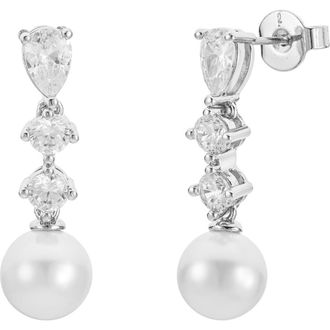 Untamed Petals Serenade Pearl and Crystal Earrings in Silver at Nordstrom