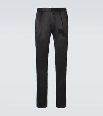 Rubinacci Reversible silk straight pants
