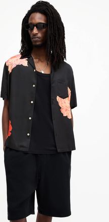 AllSaints Mens Viscose Roze Floral Print Relaxed Fit Shirt, Size: XS