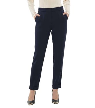 Parosh Dark Blue Flat Front Pants