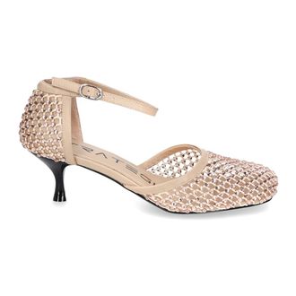 Strategia Pumps, female, Beige, Size: 10 US Beige Heel Sandal with Rhinestones