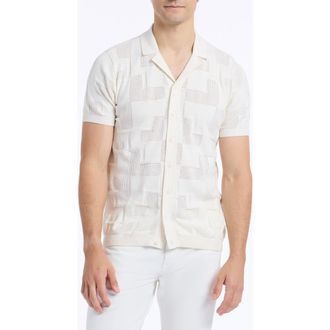Robert Graham Drayford Short Sleeve Sweater in Off White at Nordstrom, Size Xxx-Large