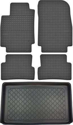 OEM Renault Captur I Crossover De 04.2013 A 12.2019 Set - Alfombrillas De Goma Para Coche + Alfombrilla Para Maletero