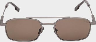Ermenegildo Zegna Men & apos;s Metal Aviator Sunglasses
