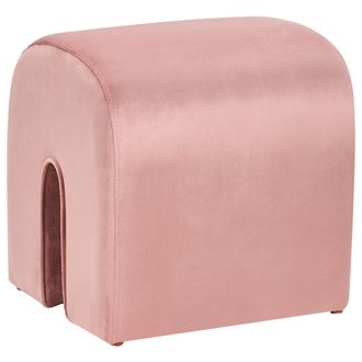 Beliani Beliani - Puf De Terciopelo Rosa 35 X 42 Cm Otomana Forma De U Moderno Sala De Estar Modoc