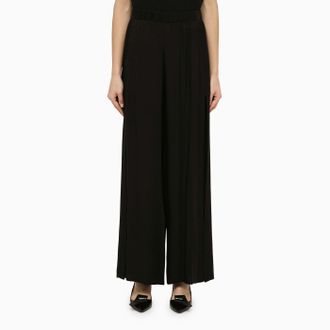 Federica Tosi Black Viscose Palazzo Trousers