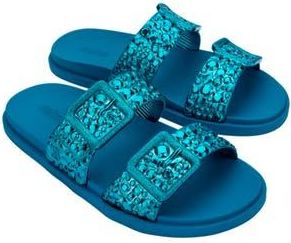 Melissa Lust Slide Sandal in Blue/Metallic Blue at Nordstrom Rack, Size 6