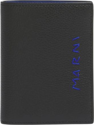 Marni Mending Borduur Bifold Portemonnee - Heren - Portefeuilles - Zwart - ONE Size - Leer - Accessoires