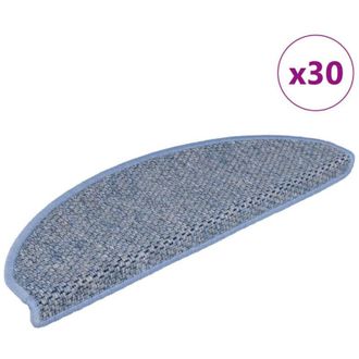 vidaXL Vidaxl - Alfombra Autoadhesiva Escalera Sisal 30 Uds 65x21x4 Cm Azul