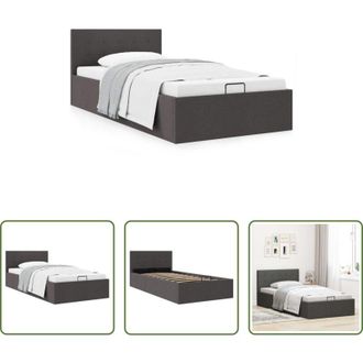 vidaXL vidaXL Letto matrimoniale - Giroletto Idraulico Contenitore Grigio Scuro Tessuto 100x200cm