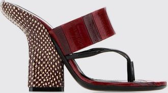 Dries Van Noten Sandalo ad infradito in pelle goffrata