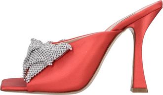 Casadei Satijnen Muilezel met Strass - Dames - Muiltjes - Rood - 37 EU - Satijn - Schoenen