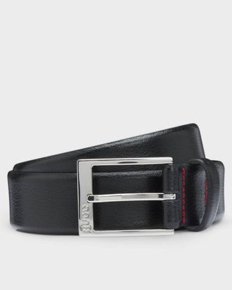 HUGO BOSS Mens Gellot Belt in Black Leather - Size 36 (Waist)