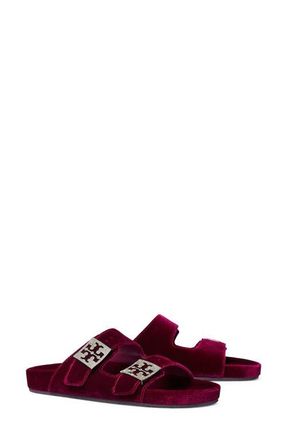 Tory Burch Mellow Pav&eacute; Slide Sandal in Burgundy Berry /Silver at Nordstrom, Size 7.5
