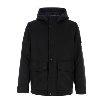 Stone Island Korte Parka - Heren - Winterjassen - Zwart - L - Wol - Jassen