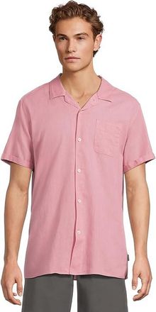 Barbour Garment Dyed Nelson Short Sleeve Regular Fit Shirt Mens Long Sleeve Button Up True Pink : MD, Cotton/Linen