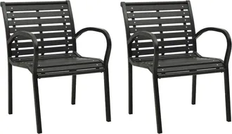 vidaXL Sillas De Jard&iacute;n 2 Unidades Acero Y Wpc Negro Vidaxl