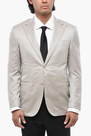 Corneliani CODE Blazer Slim Fit in Misto Lana con Rever a Lancia Corneliani