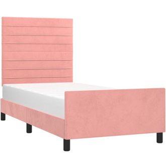 vidaXL Estructura de cama sin colchón terciopelo rosa 90x190 cm Vidaxl