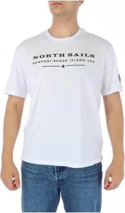 North Sails Tops, Heren, Wit, XL, Katoen, Graphic Tee Newport Style