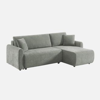 Sweeek Sof&aacute; Cama Esquinero Reversible De Tela Con Arc&oacute;n, 3 Plazas