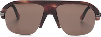 Moncler pilot-frame sunglasses - unisex - Acetate/Acetate - 57 - Brown