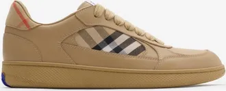 Burberry Leather and Check Terrace Sneakers