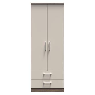 Welcome Furniture Stamford Ready Assembled Wardrobe with 2 Doors and 2 Drawers - Kashmir Matt / Darkolino - Welcome Furniture | TJ Hughes