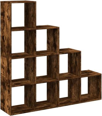 vidaXL Vidaxl - Librería divisora 4 niveles roble ahumado 131,5x29x131,5 cm