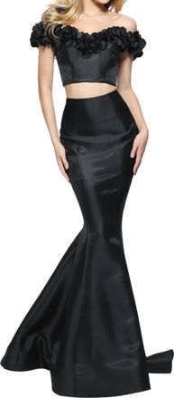 Sherri Hill Off-The-Shoulder Prom Dress In Black